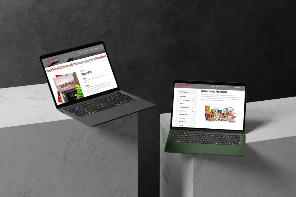 Sakura Printers Laptop view