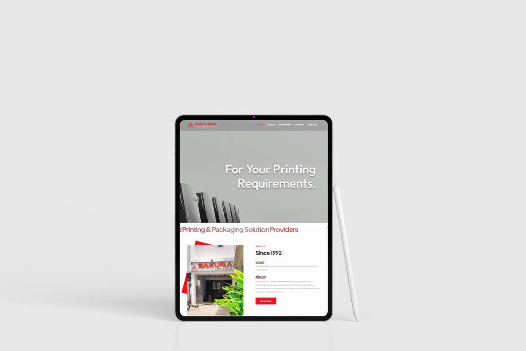 Sakura Printers Tablet view